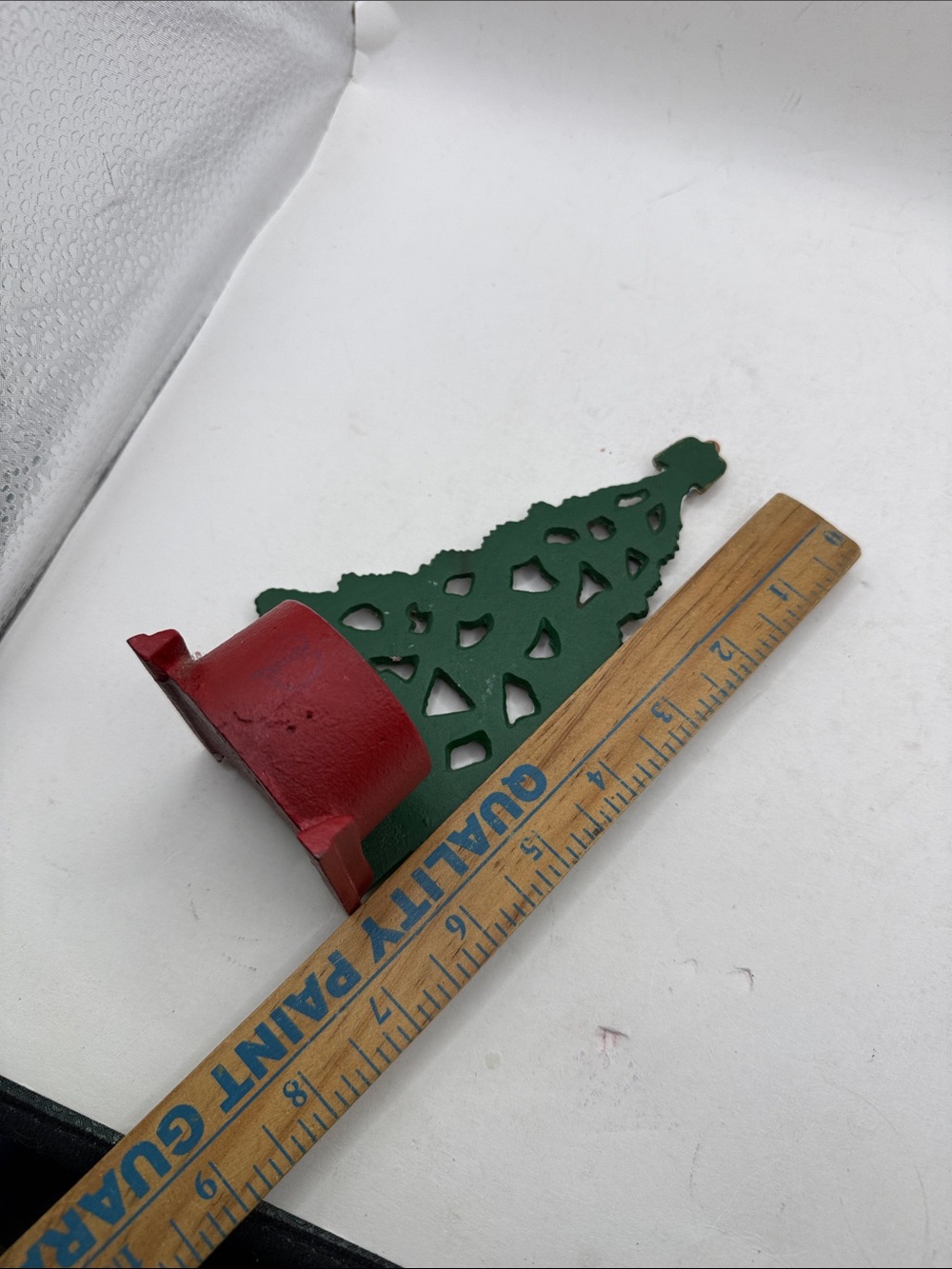 Vtg Cast Iron Christmas Tree Tealite Decor Candle Santa Snowman Bear Collectible - Picture 11 of 15